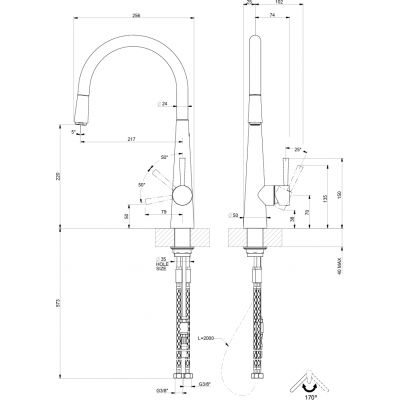 Gessi Just bateria kuchenna stojąca chrom 20577.031