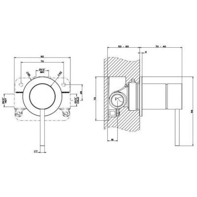 Gessi Flessa bateria wannowo-prysznicowa podtynkowa black metal brushed pvd 54019.707