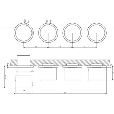 Gessi Habito bateria wannowo-prysznicowa 63436.708