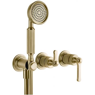 Gessi Venti20 bateria wannowo-prysznicowa podtynkowa mosiądz szczotkowany 65036.727