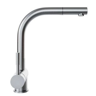 Globalo Exclusive Lobio bateria kuchenna stojąca z wyciągana wylewką stal BATERA_LOBIO_INOX