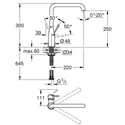 Grohe Essence bateria kuchenna stojąca Hard Graphite 30269A00