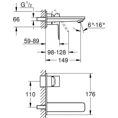 Zestaw Grohe Lineare bateria umywalkowa podtynkowa kompletna chrom (19409001, 23571000)