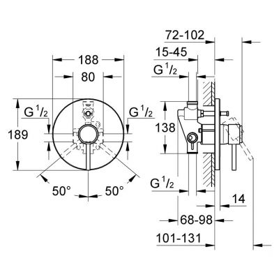 Grohe Atrio bateria wannowo-prysznicowa podtynkowa chrom 19459001