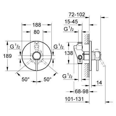 Grohe Atrio bateria prysznicowa podtynkowa chrom 19463001