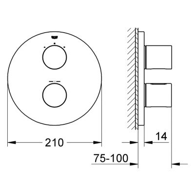 Grohe Grohtherm 3000 Cosmopolitan bateria wannowo-prysznicowa podtynkowa termostatyczna stal nierdzewna 19468DC0