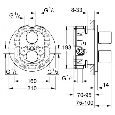 Grohe Grohtherm 3000 Cosmopolitan bateria wannowo-prysznicowa podtynkowa termostatyczna stal nierdzewna 19468DC0