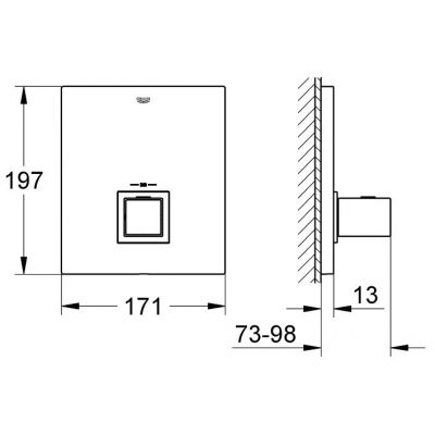 Grohe Grohtherm Cube bateria centralna podtynkowa termostatyczna chrom 19961000