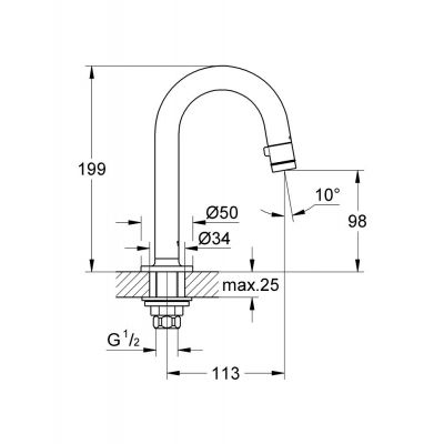 Grohe wylewka uniwersalna chrom 20201000