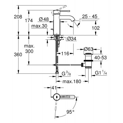 Grohe Essence bateria umywalkowa stojąca chrom 23591001