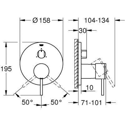 Grohe Atrio New bateria wannowo-prysznicowa podtynkowa cool sunrise 24096GL3