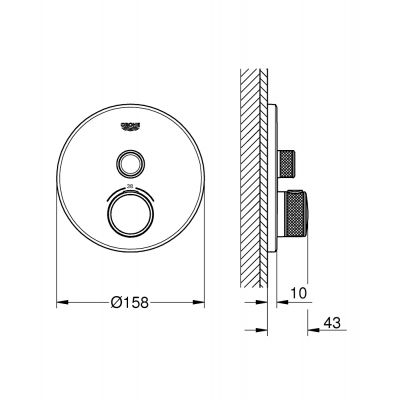 Grohe Grohtherm SmartControl bateria prysznicowa podtynkowa termostatyczna stal nierdzewna 29118DC0