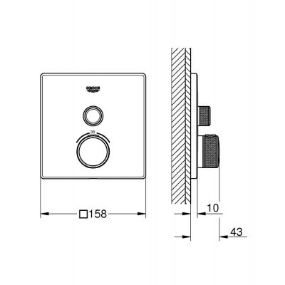 Grohe SmartControl bateria prysznicowa podtynkowa z termostatem Brushed Cool Sunrise 29123GN0