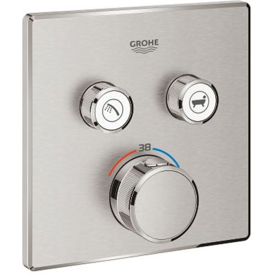 Grohe Grohtherm SmartControl bateria wannowo-prysznicowa podtynkowa termostatyczna stal nierdzewna 29124DC0