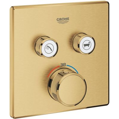 Grohe Grohtherm SmartControl zestaw prysznicowy podtynkowy termostatyczny z deszczownicą brushed cool sunrise (35600000, 29124GN0, 26370GN0, 28362GL0, 26564GN0, 27888GN0)