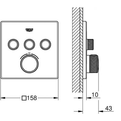 Grohe Grohtherm SmartControl bateria wannowo-prysznicowa podtynkowa z termostatem czarna 291262430