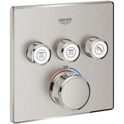 Grohe Grohtherm SmartControl bateria wannowo-prysznicowa podtynkowa termostatyczna stal nierdzewna 29126DC0