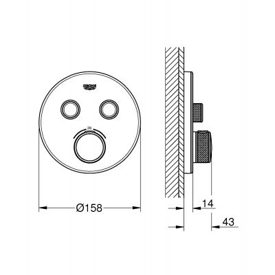 Grohe Grohtherm SmartControl bateria wannowo-prysznicowa podtynkowa termostatyczna chrom/biały 29151LS0