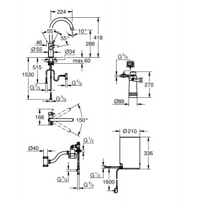 Grohe Red bateria kuchenna z bojlerem stojąca Brushed Hard Graphite 30083AL1