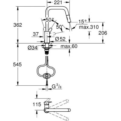 Grohe Start bateria kuchenna stojąca chrom 30631000