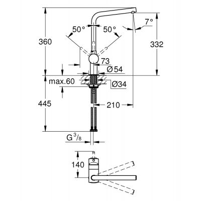 Grohe Minta bateria kuchenna stojąca Brushed Hard Graphite 31375AL0