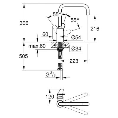 Grohe Eurodisc Cosmopolitan bateria kuchenna chrom 32259002