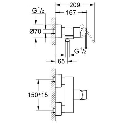 Grohe Quadra bateria prysznicowa ścienna chrom 32637000