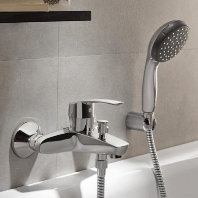 Grohe Eurosmart New zestaw baterii umywalkowa i wannowo-prysznicowa ścienna chrom (33265002, 33300002)