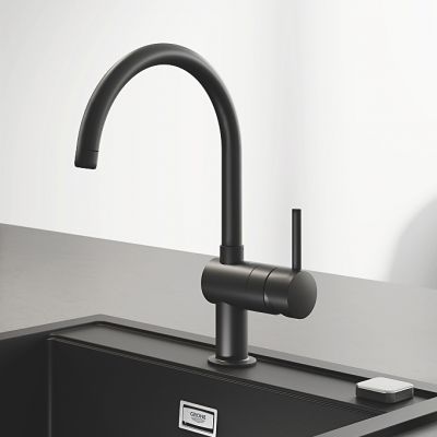 Zestaw Grohe K700 zlewozmywak granitowy 45,7x40,6 cm z baterią kuchenną Minta (31653AP0, 32917KS0)