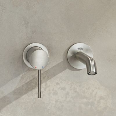 Zestaw Grohe Essence bateria umywalkowa podtynkowa z korkiem SuperSteel (19408DC1, 65807DC0)