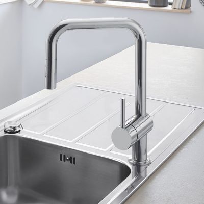 Zestaw Grohe K700 zlewozmywak 53,3x45,7 cm z baterią kuchenną Minta chrom (31654AP0, 32322002)