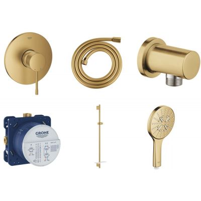 Zestaw Grohe Essence bateria podtynkowa z zestawem prysznicowym złoty (24057GN1, 28388GL0, 27057GN0, 35600000, 26603GN0, 26574GN0)