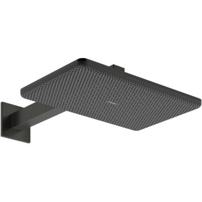 Hansgrohe Raindance Alive Q deszczownica z ramieniem 34,3x21,4 cm prostokątna czarny chrom szczotkowany 24550340