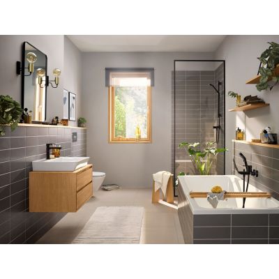 Hansgrohe Rebris E bateria umywalkowa stojąca czarny mat 72589670