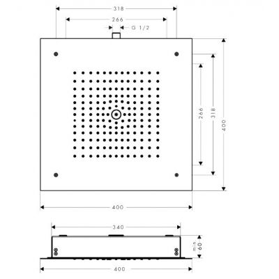 Hansgrohe Raindance deszczownica 40x40 cm kwadratowa biały mat 26253700