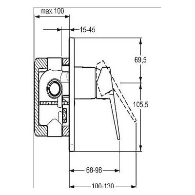 Hansa Twist bateria prysznicowa podtynkowa 49757003