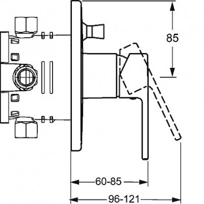 Hansa Ronda bateria wannowo-prysznicowa podtynkowa 43849573