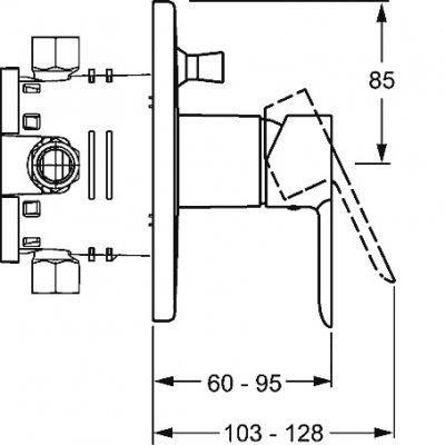 Hansa Ligna bateria wannowo-prysznicowa podtynkowa 43853503