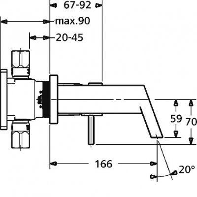 Hansa Stela bateria umywalkowa podtynkowa chrom 44902103