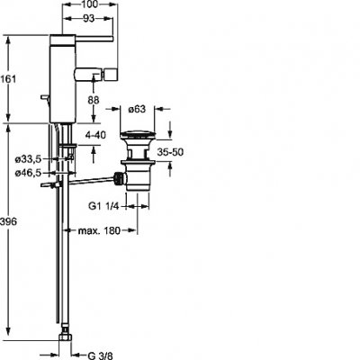 Hansa Designo bateria bidetowa jednouchwytowa chrom 51733273