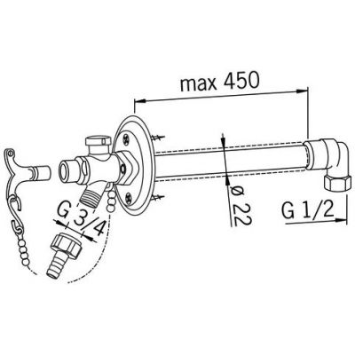 Hansa zawór ogrodowy przeciwzamrożeniowy chrom 69509101