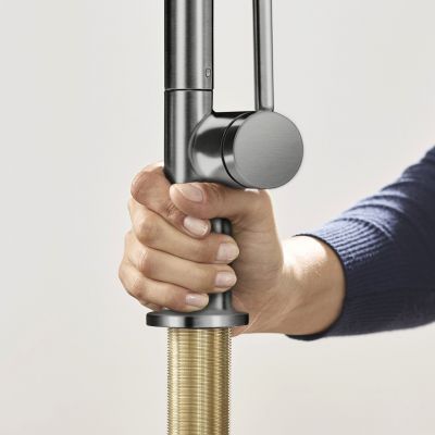 Hansgrohe Talis M54 bateria kuchenna stojąca czarny chrom szczotkowany 72800340