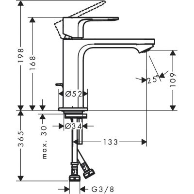 Hansgrohe Rebris E bateria umywalkowa stojąca chrom 72551000