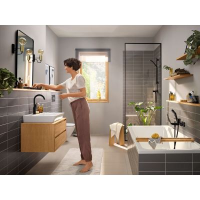 Hansgrohe Rebris E bateria umywalkowa stojąca czarny mat 72576670