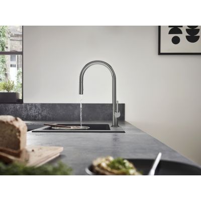 Hansgrohe Talis M54 bateria kuchenna stojąca czarny chrom szczotkowany 72800340