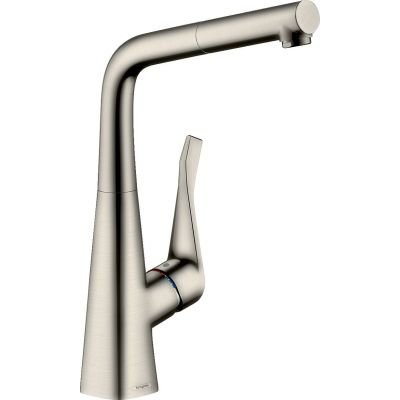 Hansgrohe Metris M71 bateria kuchenna stojąca stal szlachetna finish 73812800