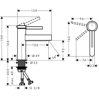 Hansgrohe Finoris bateria umywalkowa stojąca czarny chrom szczotkowany 76012340