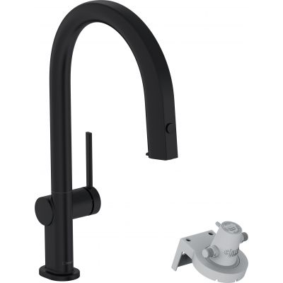 Hansgrohe Aqittura M91 bateria kuchenna z filtrem stojąca czarny mat 76826670
