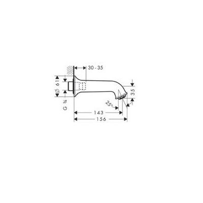 Wylewka wannowa DN20 Hansgrohe Talis Classic 14148000