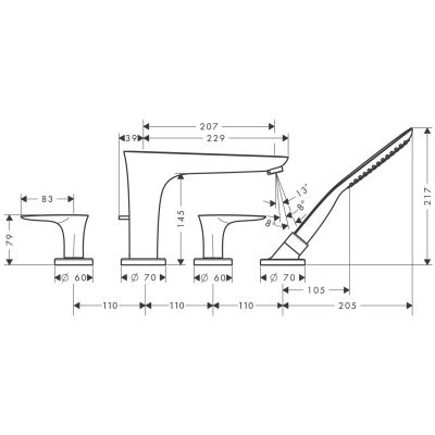 Hansgrohe PuraVida bateria wannowo-prysznicowa 4-otworowa biały/chrom 15446400